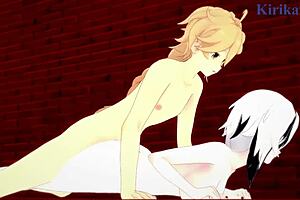 Arlecchino and Aether’s passionate 3D hentai experience in Genshin Impact