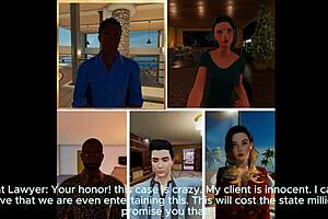 3DXChat roleplay: Big tits and big black cock in prison story
