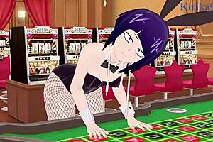 Bunny girl teens in intense action in My Hero Academia