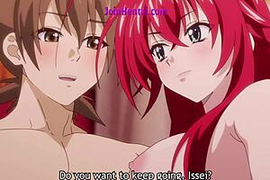 Redhead Rias from High School DXD in an uncensored parody hentai