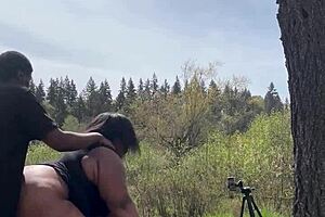 Remi the chubby BBW enjoys a big black cock in this scene