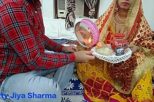 Interracial couple's passionate and wild sex on Karva Chauth