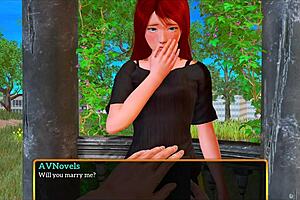 Red-haired girl’s erotic story with small boobs and big ass in cartoon-style porn video