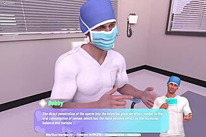 3D game of mature MILF's gyno exam and self-love