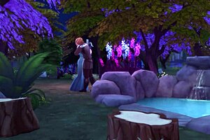 3D game of Elsa and Kristoff's public, wild sex
