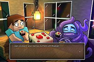 HornyCraft parody game with happy Piglin ending
