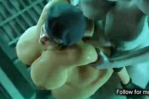 Beautiful hentai with cowgirl and blow job positions