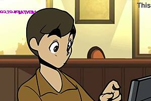 A barista with an amazing ass wants to have sex – a cartoon parody
