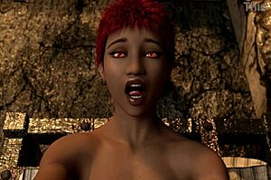 Redhead with big boobs gets hairy pussy fucked by a ghost