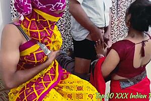 Hot Indian stepdaughter in threesome with dad and uncle