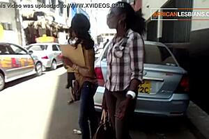 Public lesbian pickup ends up in African bathroom