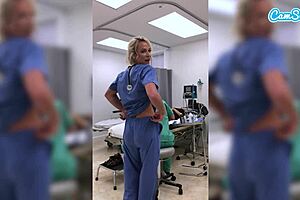 A hot milf nurse gets fired after she exposes her private part