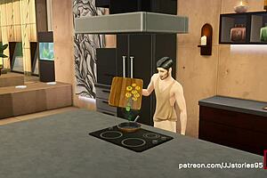 Daddy Jj Sims 4 has a forbidden passion with his stepson on vacation