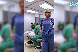 A hot milf nurse gets fired after she exposes her private part