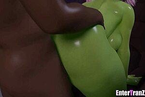 Beautiful transsexuals get fucked hard and brutally by big black cocks
