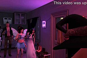 Jozie dark's Halloween-themed tease in the Sims 4 porn video with Wickedwhims tag