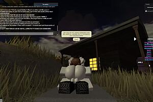 Big tits and deepthroat in a Roblox porn game