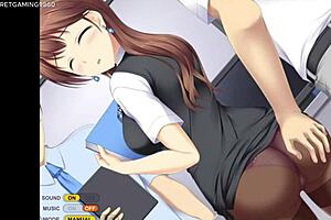 Hot anime threesome with double penetration and cumshots
