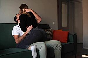 A beautiful neighbor in tight jeans tempted me to have sex