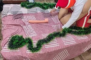 Christmas gift: Big ass stepmother's wet pussy and ass to suck