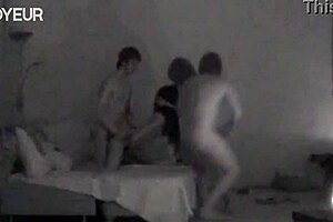 A hot and steamy homemade video of a voyeur couple on a swinger vacation with another couple