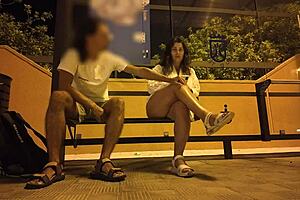 Public street affair with a seductive MILF and housewife