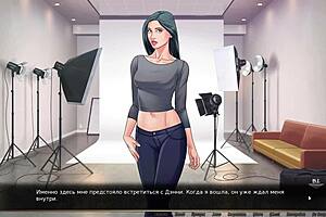 Outdoor anime gameplay with natural tits and boobs