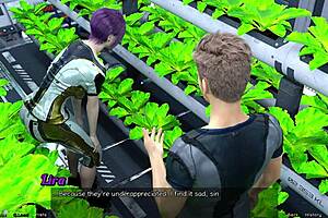 3D animated game with an emo character and a fat girl with big boobs