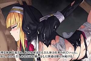Beautiful women with large chests in hot anime action