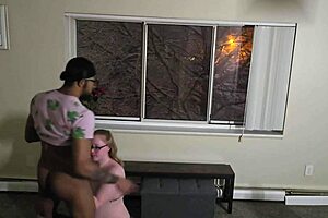 Redhead snow bunny gets her ass licked and fucked