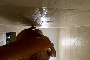 Caught my friend's wife in the shower and had sex
