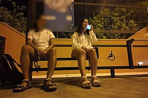 Public street affair with a seductive MILF and housewife