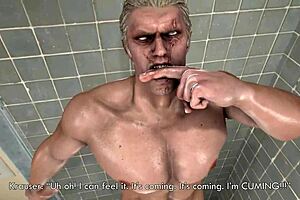 Steamy shower scene with hot gay action