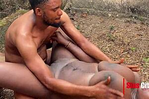 Big black dick gets wet pussy pumper hardcore outdoor sex
