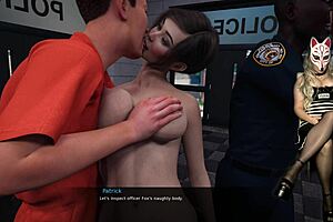 Group hentai with a MILF prison guard and nipple play