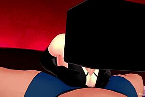 3D cartoon of a sexy bride-to-be getting naughty before bed
