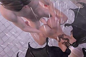 3D porn with a succubus in the shower and outdoor scenes with spanking and big tits