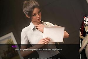Beautiful secretary Kate has great legs and big breasts