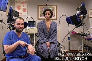Rebel Wyatt gets a hot cum facial from her doctor in a hospital room