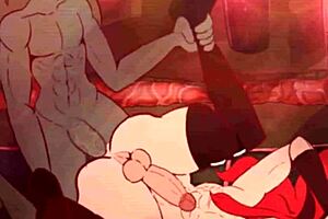 Futa and Lynn in a hot scene in an animated hentai video