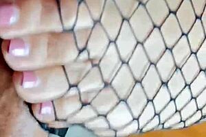 Close up and personal with foot fetish action