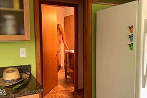 Pretty blonde gets a creampie in a roleplay with her boss