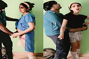 Uniformed Indian students caught in the act in the classroom