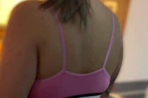 Fetish play at the gym with a buttplug for extra spice