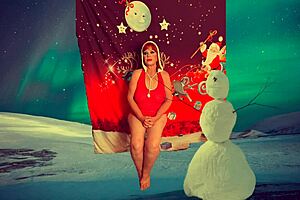 Granny Carmen Claus gets naughty with Santa's help