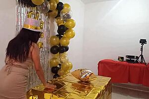 Beautiful lady throws a classy New Year's Eve party
