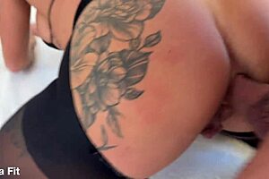 Beautiful slut gets her ass hammered hard with cum