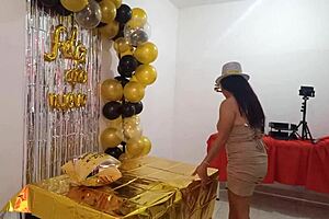 Beautiful lady throws a classy New Year's Eve party