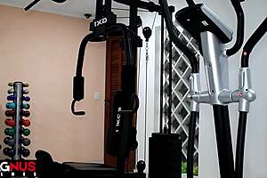 Amateur couple almost gets caught having sex in the gym