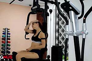 Amateur couple almost gets caught having sex in the gym